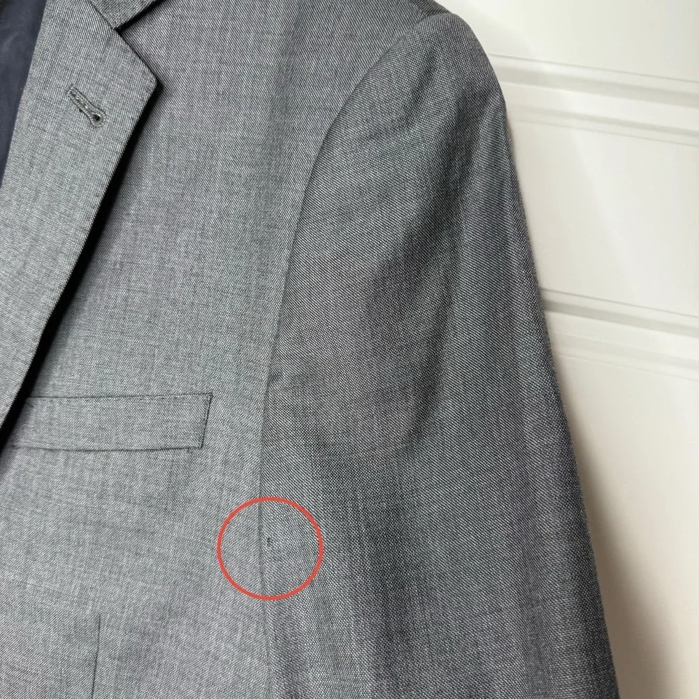 J Crew Ludlow Jacket Suit Mens 40L Grey Tollegno 1900 Italian Wool Blazer 11707